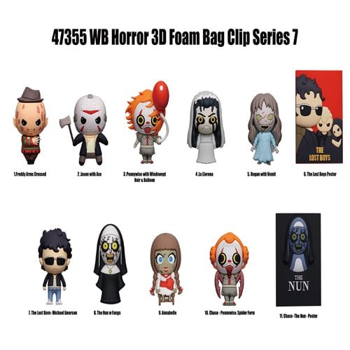 WB Horror Series 7 3D Foam Bag Clip Random 6-Pack