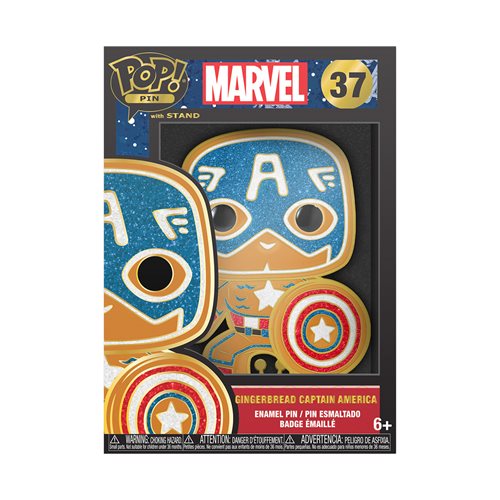 Marvel Gingerbread Captain America Large Enamel Funko Pop! Pin #37