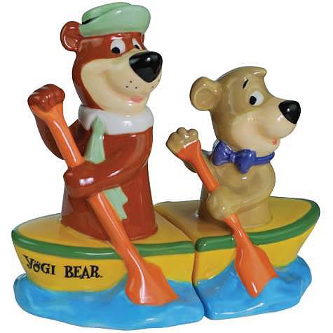 Yogi Bear and Boo-Boo Canoe Salt and Pepper Shaker Set