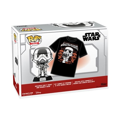 Star Wars Stormtrooper Metallic Pop! Vinyl Figure with Adult Black Pop! T-Shirt