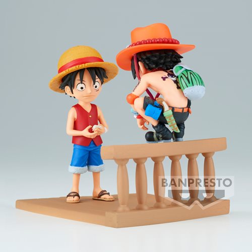 One Piece Monkey D. Luffy and Portgas D. Ace World Collectable Figure Log Stories Statue