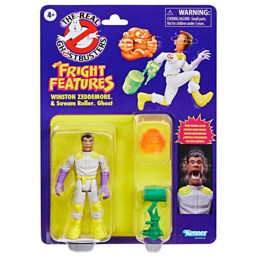 The Real Ghostbusters Fright Features Winston Zeddmore with Scream Roller Ghost 5-Inch Action Figure