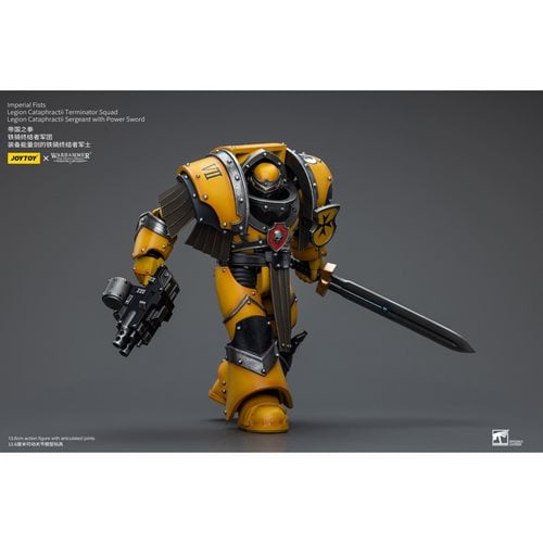 Joy Toy Warhammer 40,000 Imperial Fists Cataphractii Terminator Sergeant with Power Sword 1:18 Scale