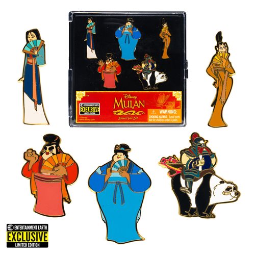 Jurassic Park, Spider-Man Sinister Six, and Mulan Bundle of 3 Pin Sets - Entertainment Earth Exclusi