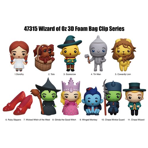 The Wizard of Oz 3D Foam Bag Clip Random 6-Pack