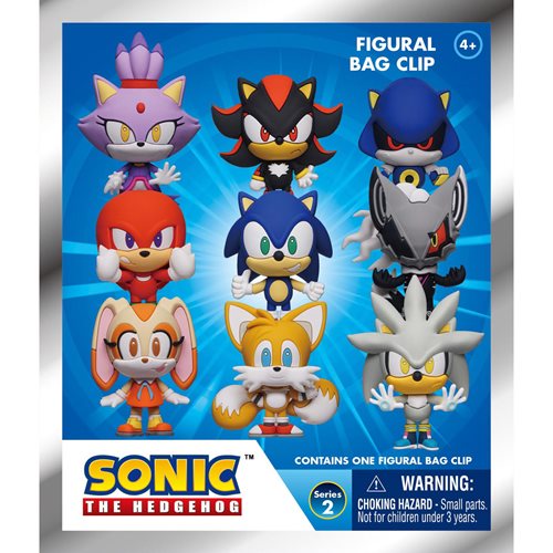 Sonic the Hedgehog Series 2 3D Foam Bag Clip Display Case of 24