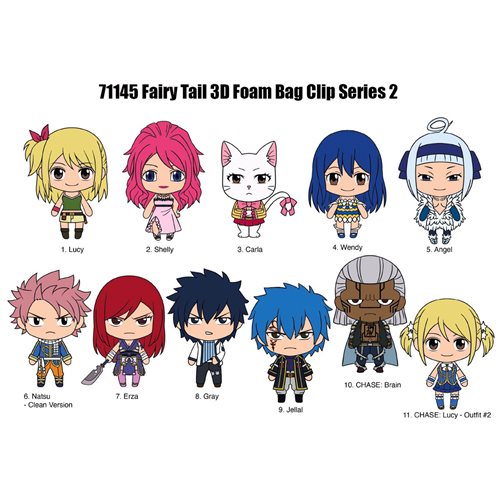 Fairy Tail Series 2 3D Foam Bag Clip Display Case of 24