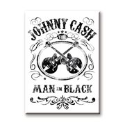 Johnny Cash The Man In Black Black Guitar Flat Magnet