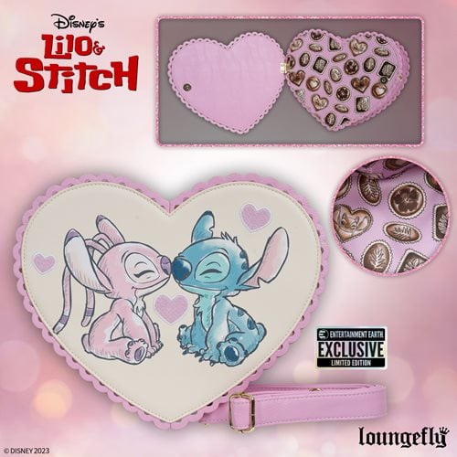 Lilo & Stitch Angel and Stitch Heart Kiss Crossbody Purse - Entertainment Earth Exclusive