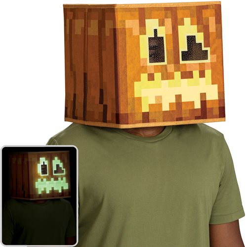 Minecraft Anniversary Jack O' Lantern Block Head Glow-in-the-Dark Roleplay Mask
