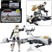 Star Wars The Vintage Collection Speeder Bike Vehicle with 3 3/4-Inch Scout Trooper and Grogu Action Figures, Not Mint