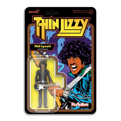 Thin Lizzy Phil Lynott Black Leather 3 3/4-Inch ReAction Figure