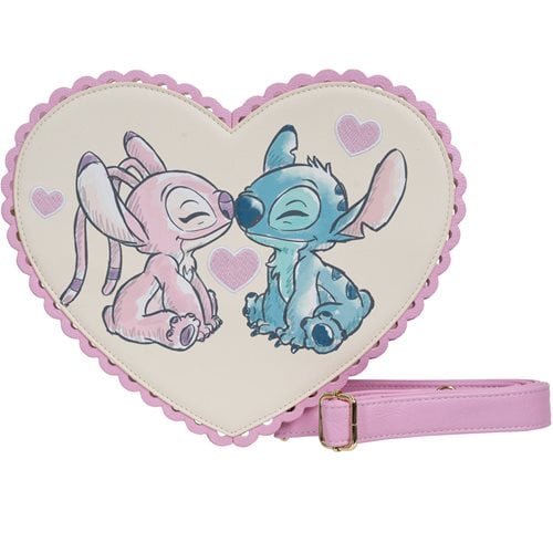 Lilo & Stitch Angel and Stitch Heart Kiss Crossbody Purse - Entertainment Earth Exclusive