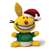 It's Happy Bunny Christmas Yellow Bunny 10-Inch Plush