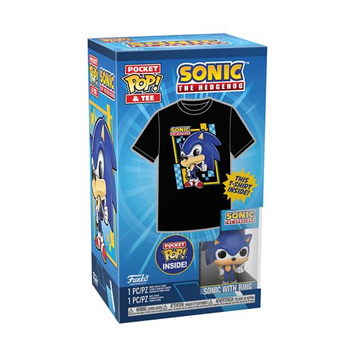 Sonic Flocked Funko Pocket Pop! Key Chain and Youth Pop T-Shirt