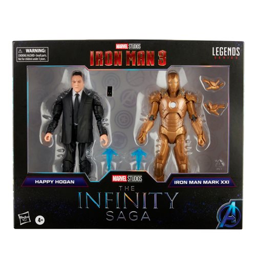 Marvel Legends Infinity Saga Iron Man 3 Happy Hogan and Iron Man Mark XXI 6-Inch Action Figures