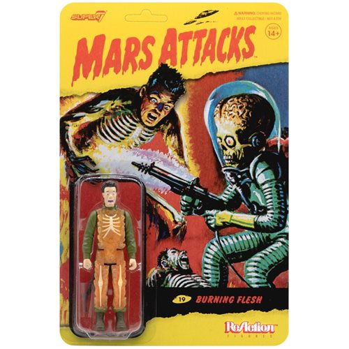 Mars Attacks Burning Human Skeleton 3 3/4-Inch ReAction Figure