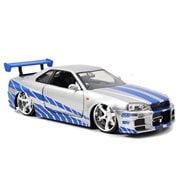Fast and the Furious 2002 Nissan Skyline GT-R 1:24 Scale Die-Cast Metal Vehicle, Not Mint