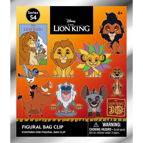 The Lion King 30th Anniversary 3D Foam Bag Clip Display Case of 24