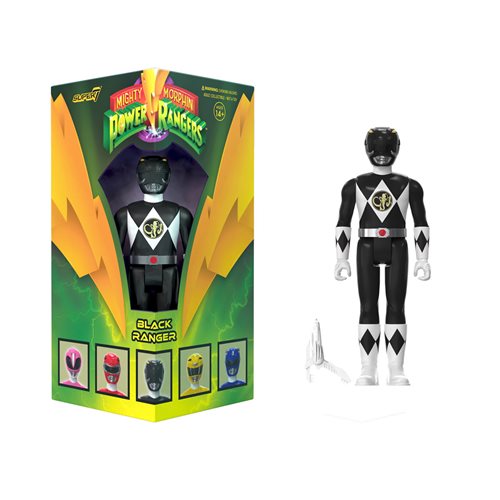 Mighty Morphin Power Rangers Black Ranger Triangle Box 3 3/4-Inch ReAction Figure - SDCC Exclusive