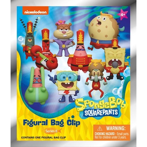 SpongeBob SquarePants Series 6 3D Foam Bag Clip Random 6-Pack