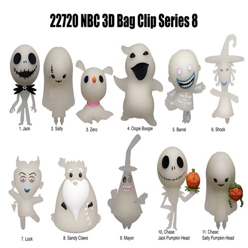 The Nightmare Before Christmas Series 8 3D Foam Bag Clip Display Case of 24