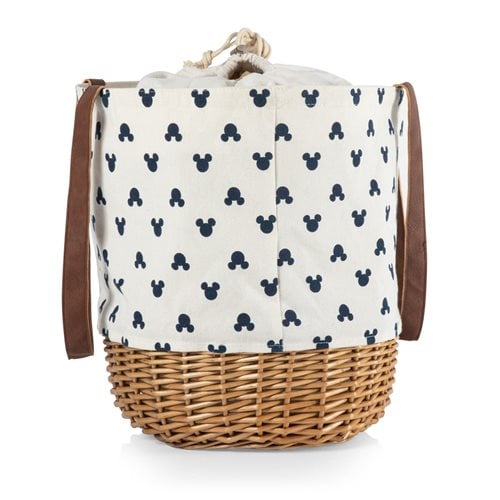 Mickey Mouse Silhouette Coronado Canvas and Willow Basket Tote