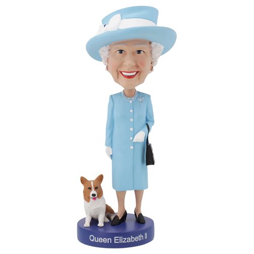 Queen Elizabeth with Corgi Bobblehead