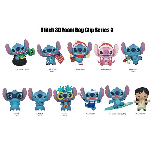 Lilo & Stitch Series 3 Figural Bag Clip Random 6-Pack