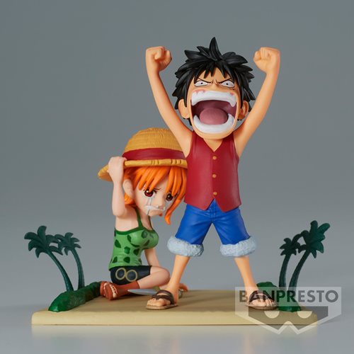 One Piece Luffy & Nami World Collectable Figure Log Stories Statue