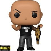 WWE The Rock with Championship Belt Funko Pop! Vinyl Figure #91 - Entertainment Earth Exclusive, Not Mint