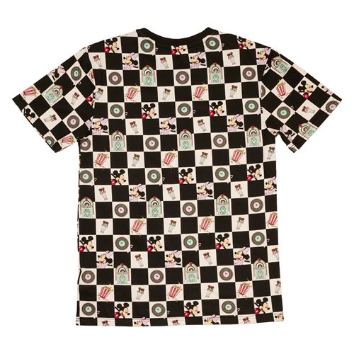 Mickey and Minnie Date Night Diner Checkered Unisex T-Shirt