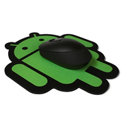 Google Android Cloth Surface Green on Black Mouse Pad