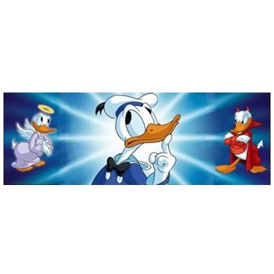 Disney Donald Duck Angel and Devil Triptych Sericel