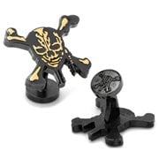 Pirates of the Caribbean Black and Gold Skull and Crossbones Cufflinks
