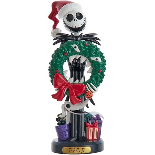 The Nightmare Before Christmas Jack Skellington with Wreath 10-Inch Nutcracker