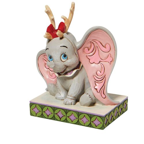 Disney Traditions Dumbo Reindeer Antlers Santa's Cheerful Helper by Jim Shore Statue