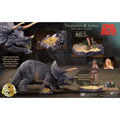 One Million Years B.C. Triceratops and Loana Soft Vinyl Statue