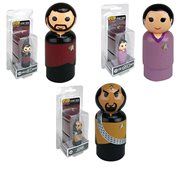 Star Trek: The Next Generation Riker, Troi, and Worf Pin Mates Wooden Collectibles Set