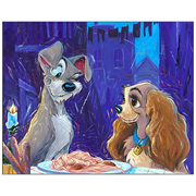 Lady and the Tramp With a Wink Paper Giclee Print