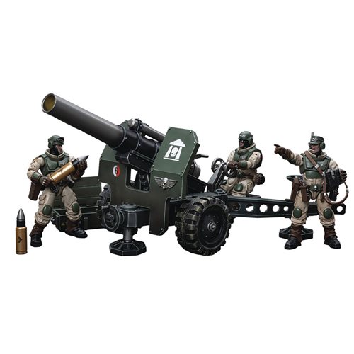 Joy Toy Warhammer 40,000 Astra Militarum Ordnance Team with Bombast Field Gun 1:18 Scale Action Figure Set