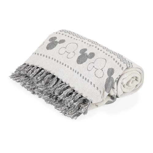 Mickey Mouse White and Gray Farmhouse Picnic Blanket