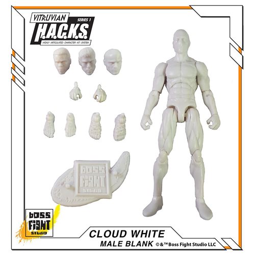 Vitruvian H.A.C.K.S. Customizer Series Male Cloud White Blank Action Figure