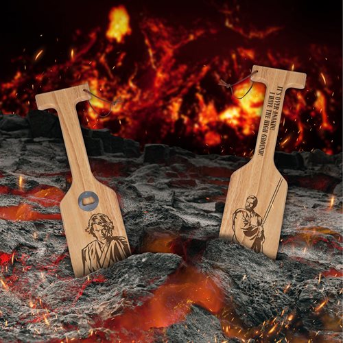 Star Wars Battle of the Heroes Hardwood BBQ Grill Scraper with Bottle Opener - Entertainment Earth Exclusive