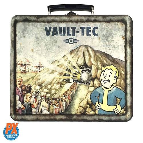 Fallout Shelter Vault-Tec Weathered Prop Replica Tin Tote - Previews Exclusive