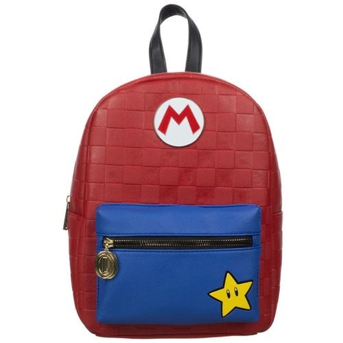 Super Mario Red Checkered Mini Backpack