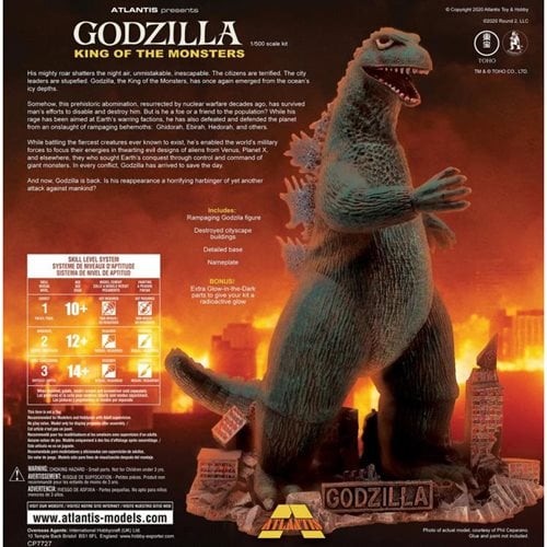 Godzilla King of the Monsters with Glow Parts Plastic Model Kit