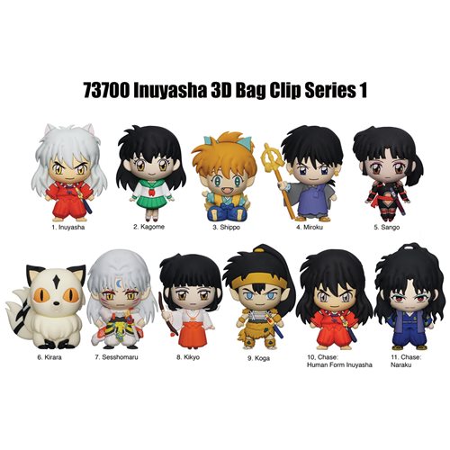 Inuyasha 3D Foam Bag Clip Random 6-Pack