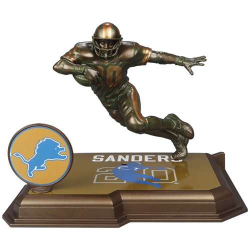 NFL SportsPicks Detroit Lions Barry Sanders Bronze Deco Gold Label 7-Inch Scale Posed Figure
