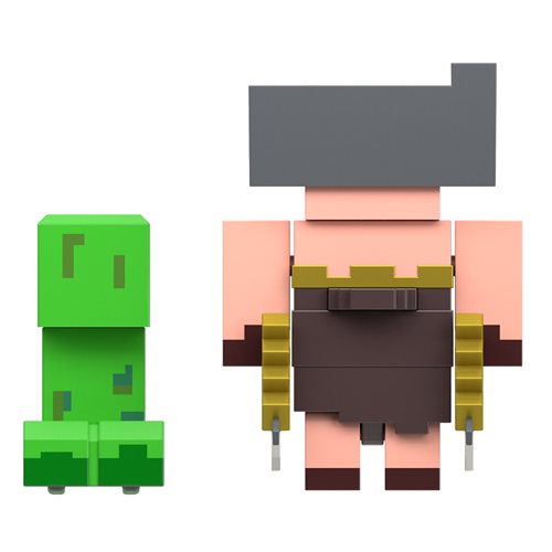 Minecraft Legends Creeper vs Piglin Bruiser Action Figure 2-Pack
